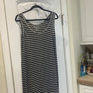 Just Love Tank Dress XL Black And Gray Stripe Longer In The Back 536‎